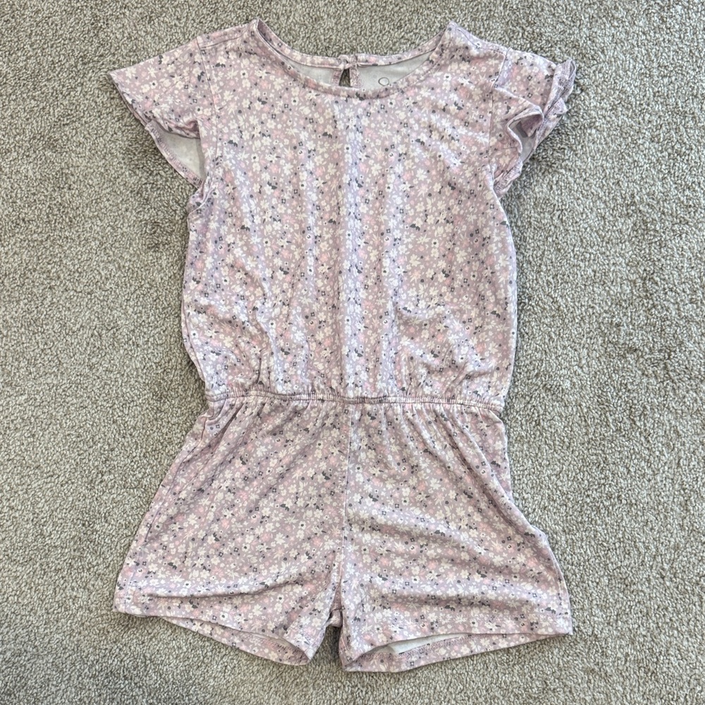 Jessica Simpson Light Pink Floral Kids Romper